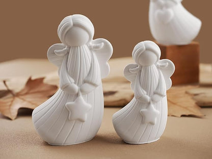 2Pcs Angel Resin Silicone Mold Set Clear Epoxy Resin Casting Molds for Flower Preservation DIY Bookends Art Crafts Home Decor Ornament Keepsake Making Casting Projects Soap Clay Candle