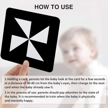 beiens High Contrast Baby Flashcards, Black White Color Newborn Brain Development Toys, Visual Stimulation Learning Activity Cards, Educational Infants Gift (Black & White(for 0-3 Months))