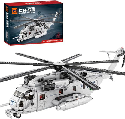MISINI 33037 CH-53E Super Stallion Transport Helicopter Building Blocks Set, 2192 PCS Airplane Model Building Kits, Educational Toys Gifts for Kid and Adult