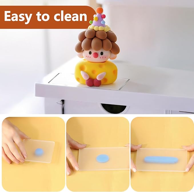 Basic Polymer Clay Tools, Clay Sculpting Tools Acrylic Roller Pin, Clear Rectangle Sheet Press Board, Double-Ended Pottery Carving Set for Beginner (15)