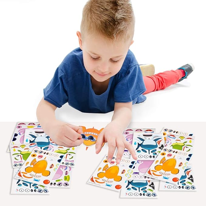 ArtCreativity Make Your Own Sea Life Sticker Assortment, Set of 24 Sheets, Unique Arts ‘n Crafts Activity Supplies Kit for Kids, Sticker Prize, Fun Birthday Party Favor, Goodie Bag Filler