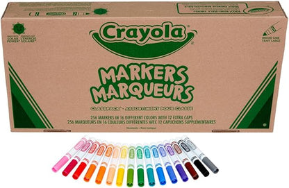 Crayola Broad Line Markers Classpack (256 Ct), Bulk School Supplies For Teachers, Kids Markers For School, Classroom Must Have