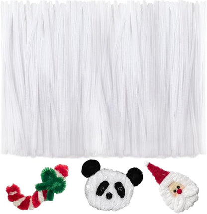 200pcs Pipe Cleaners, Pipe Cleaners for crafts, Craft Supplies Chenille Stems for Art&Craft Christmas DIY projects(12inch*6mm,White)