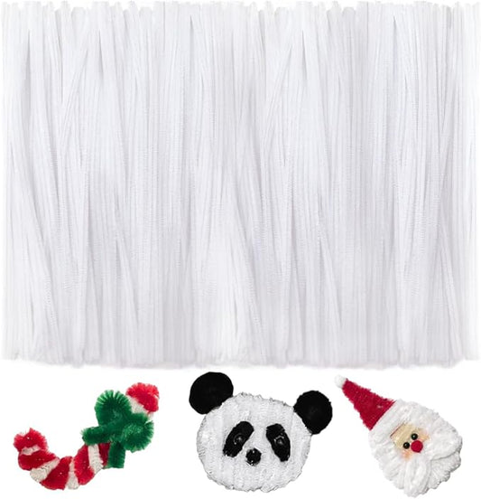 200pcs Pipe Cleaners, Pipe Cleaners for crafts, Craft Supplies Chenille Stems for Art&Craft Christmas DIY projects(12inch*6mm,White)