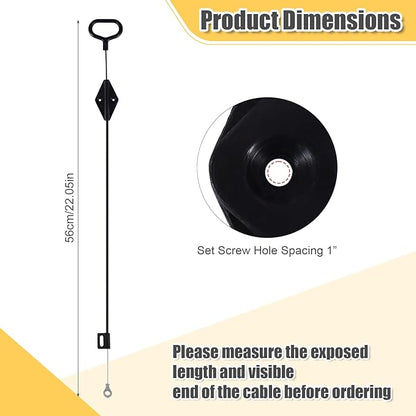 Recliner Pull Handle Replacement, Black Recliner D Ring Replacement Parts Compatible with Lazy Boy D Ring Couch Sofa Recliner Release Cable Pull for Lazyboy