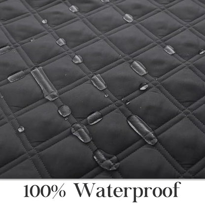 TOMORO Non-Slip Oversized Recliner Cover, 100% Waterproof Quilted Recliner Chair Slipcover Furniture Protector with Pockets, Washable Couch Cover with Elastic Straps for Kids and Pets