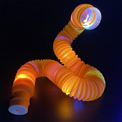 Jishi Light Up Pop Tubes 8-Pack LED Glow Sticks Bulk Christmas Glow in The Dark Party Favors Supplies, Kids Christmas Birthday Party Decorations, Sensory Light Up Fidget Tubes Toys for Kids Boys Girls