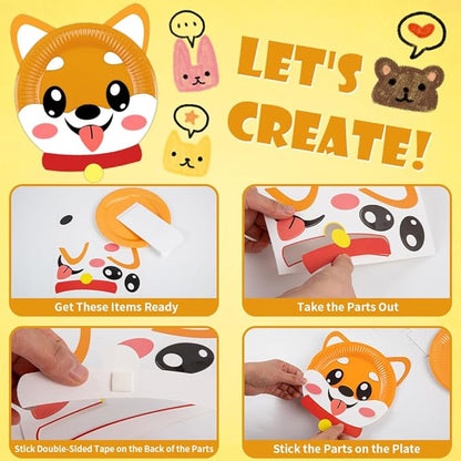 16 Pack Arts and Crafts for Kids, Toddler Crafts Animal Paper Plate Art Kit Gift for 3 4 5 6 Year Old Boys Girls DIY Kids Crafts for Birthday Party Favor Preschool Classroom Party Games
