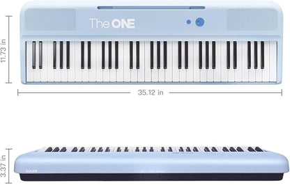 The ONE Smart Keyboard COLOR 61 Keys Piano Keyboard, Music Keyboard with 256 Timbres, 64 Polyphony, 2 Speakers, Built-in LED Lights and Free Apps (Blue)