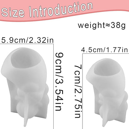 2Pcs Angel Resin Silicone Mold Set Clear Epoxy Resin Casting Molds for Flower Preservation DIY Bookends Art Crafts Home Decor Ornament Keepsake Making Casting Projects Soap Clay Candle