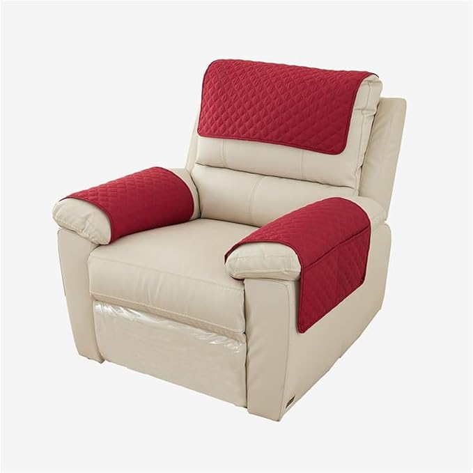 Recliner Chair Slipcover Mat Anti Slip Dogs Pet Kids Sofa Armrest Towel Cover Armchair Furniture Protector Couch Cushion 1 Seat (3pcs) (A2)