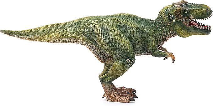 schleich DINOSAURS — Tyrannosaurus Rex, T-Rex Toy with Realistic Detail and Movable Jaw, Imagination-Inspiring Dinosaur Toys for Girls and Boys Ages 4+, Green, 11.2" x 5.6" x 3.8"