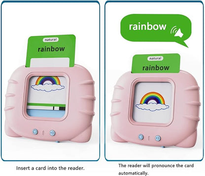 Lapare Audible Learning Toy with Music for Toddler Age 1 2 3 4 5, 520 Sight Words Talking Flash Cards Toy for Girls to Learn Alphabet Number Color Shapes and More