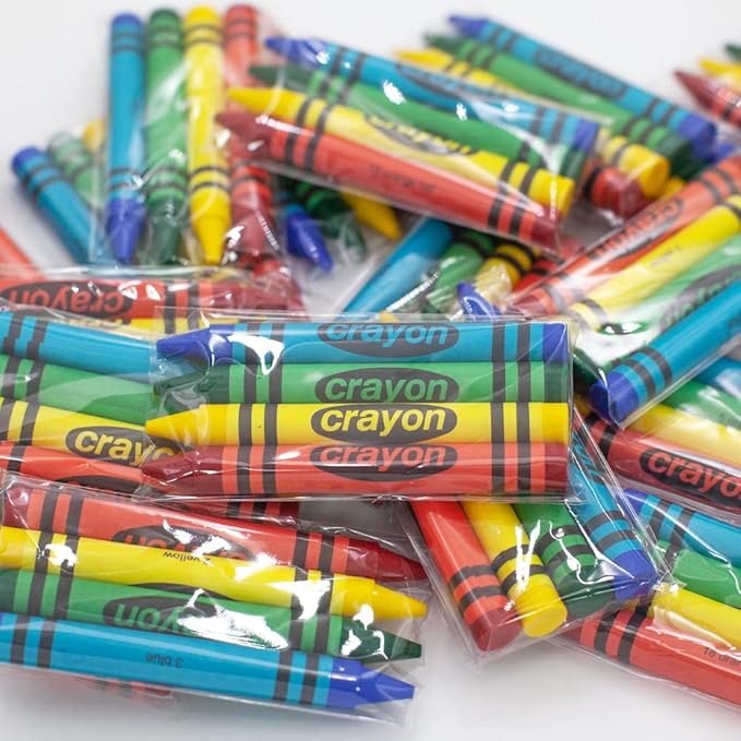 Lucky Art 40 Sets of 4 Packs (160 count) Large Size Crayons - Mini Crayon Packs Non-Toxic Crayons; Crayons in bulk for Kids Party Favors, School Supplies for Teachers & Travel Crayons