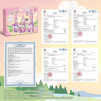 Princess Castle Girls Building Blocks Toys 541 Pieces Multi Shaped Castle Hot Air Balloon Toys for Girls Construction Bricks Christmas Birthday Gift for Kids Age 6-12 and Up