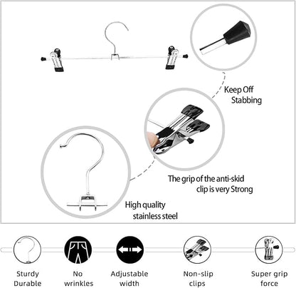 GoodtoU Skirt Hangers with Clips - Pants Hangers 36 Pack Metal Hangers for Pants Jeans Skirt Clip Hangers for Pants Heavy Duty