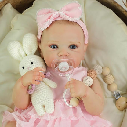 Reborn Baby Dolls - 20 Inch Realistic Baby Doll Real Life Baby Dolls Lifelike Newborn Baby Doll Girl with Soft Full Vinyl Body and Accessories can Swimming Baby Dolls for 3+ Years Old Kids Gifts