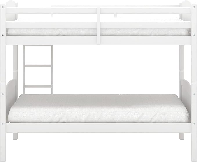 Hillsdale Alexis Contemporary Wood Arch Twin Over Twin Size Bunk Bed, White