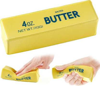 1PC Butter Squishy, Soft Slow Rising Squeeze Toys, Butter Stick Squishy Fidget Toys and Stress Balls Squishies for Office Desk Toys, Party Favors & Birthday Gifts(Yellow)