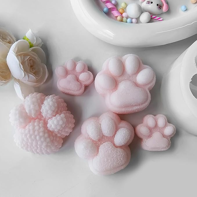 Portable Sturdy Silicone Cats Paws Squeeze Mold Set Craft Supplies for Kids Creativity and Home Decoration Enhancement
