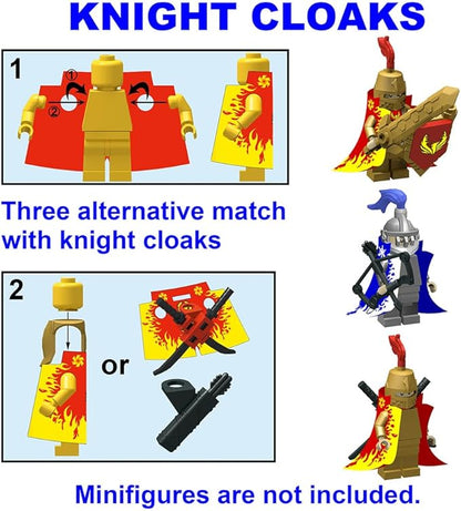 Weapon Pack for Minifigures Accessories Kit Knight Weapons Set Include Horse Carriage Barding Armor Helmet Shield for Ages 5+ Compatible with All Major Brands (Medieval Weapon)
