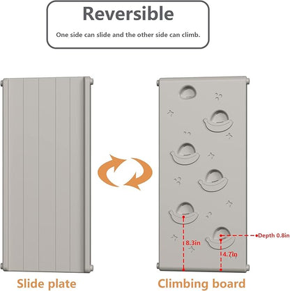 Children's Indoor Climbing Slideway Swing Playground 4-in-1 Function: Slide, Rock Climbing, Balance Board and Cradle Safe and Solid Montessori Toys White（2 Climbing Frame+2 Sliding Plate）