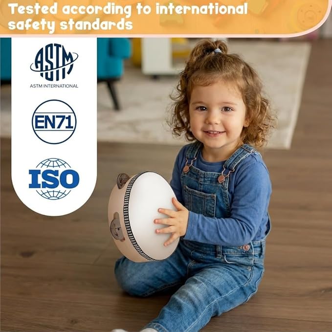Stoie's Wooden Toddler Musical Instruments with Drum, Hand Bells, Flute, Maracas, Castanet, Tamburine, for Babies and Kids, Eco Friendly Montessori Educational Toy