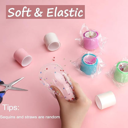 Nano Tape for Bubble Kit - 6pcs Colorful Double Sided Elastic Tape for Balloon Decorating and Crafting