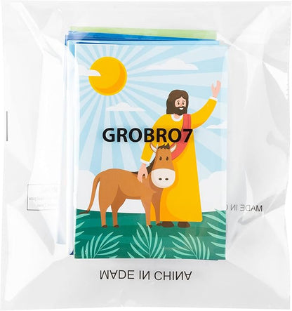 GROBRO7 24Pcs Christian Bible Coloring Books for Kids DIY Art Drawing Book with Angels Priests Churches Candles Crosses Patterns Color Booklets for Sunday School Classroom Rewards Goodie Bag