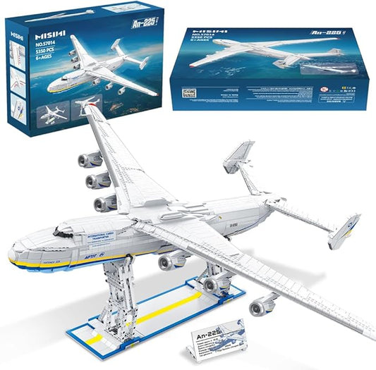 MISINI 57014 An-225 Large Transport Aircraft Building Blocks Set, 5350 PCS MOC Airplane Model Building Kits, Military Fan Model Collection Educational Toys Gifts for Kid and Adult