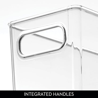 iDesign Tall Plastic Storage Bin with Handles for Fridge or Freezer - Set of 2 - Clear - Made in USA