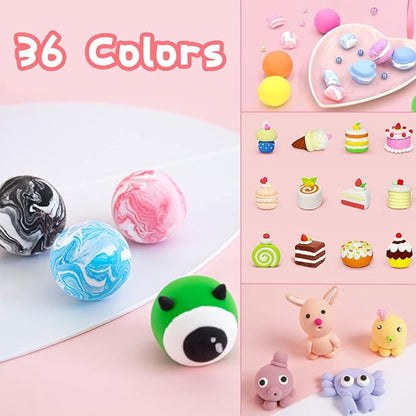 36 Colors Air Dry Clay,Magic Modeling Clay with Tools,Ultra Light DIY Modeling Clay for Kids,Children,DIY Crafts,Creative Art Crafts