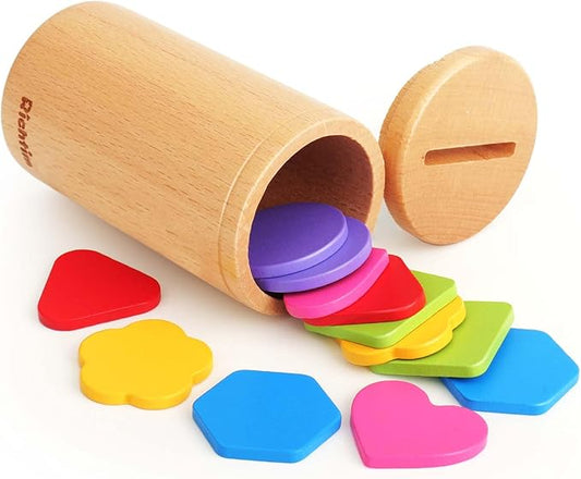 Richtim Montessori Toys for 1-3 Year Old: Color Sorting Wooden Drawer Box Toy for Toddlers, Object Permanence and Fine Motor Sensory Toy (One Size)