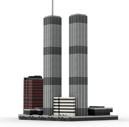 NY World Trade Center Modular Building Blocks Set, 1/2000 World Famous Architecture Landmark New York City Skyline Collection Model for Adult, Designed by bru_bri_mocs, 982 PCS