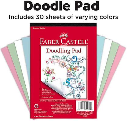 Faber-Castell Back to School Beeswax Crayon Coloring Set - 24 Beeswax Crayons, Crayon Sharpener & Doodle Pad, Multi (FC14339)