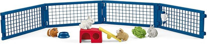 Schleich Farm World, Animal Toys for Kids, Rabbit and Guinea Pig Toy Set with Hutch 14-Piece Set, Ages 3+