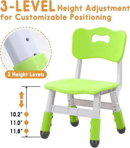 Kid Chairs Indoor 3 Level Adjustable Suitable for Children Age 2-6. Toddler Chairs Maximum Load-Bearing 220LBS for Family Classroom and Nursery Kids Activity Chair Set