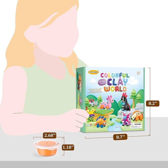 Kids Air Dry Clay Kit - Magic Clay Set with 18 Cans, 26 Project Tutorials & 4 Themed Instructional Guides