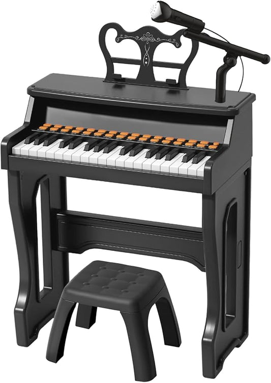 Piano Keyboard for Kids 3-6 - 37 Keys Electric Musical Keyboard with Microphone, Stand & Stool, Kids Learning Piano Toys for Beginners 3 4 5 6 Years Old Girls Boys Birthday Gift