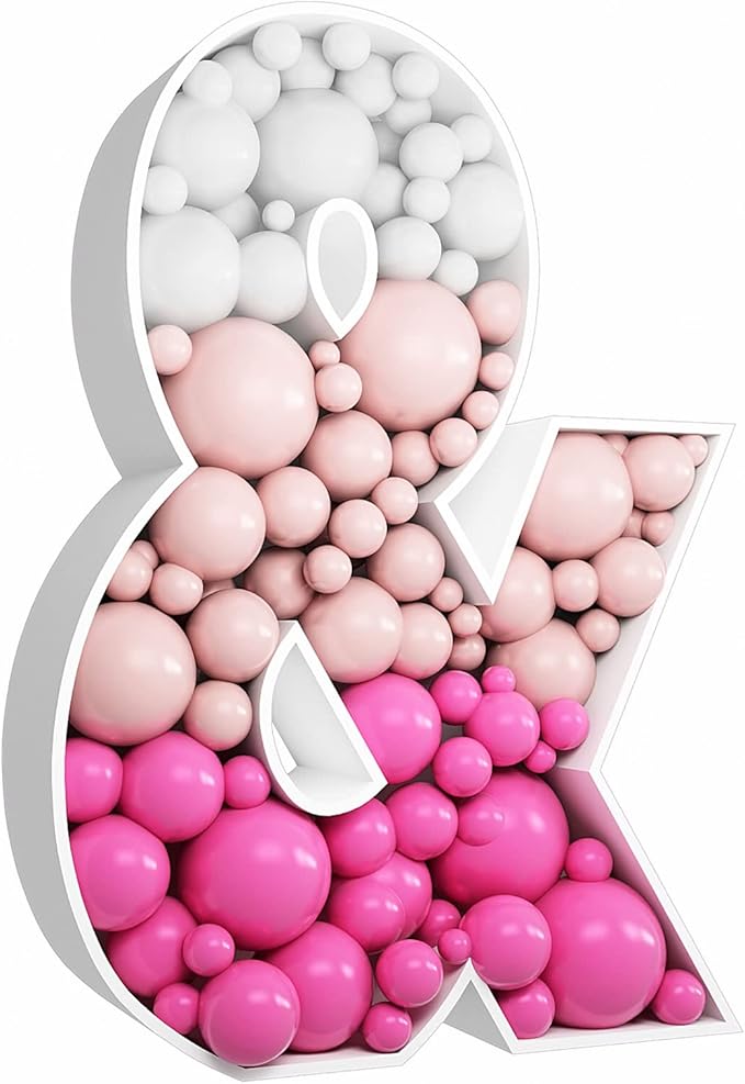 3FT Tall Mosaic Balloon Frame Letters Big Marquee Light Up Letters DIY Kit for Birthday Party Wedding Backdrop Decor Sign & Pre-Cut Foam Board