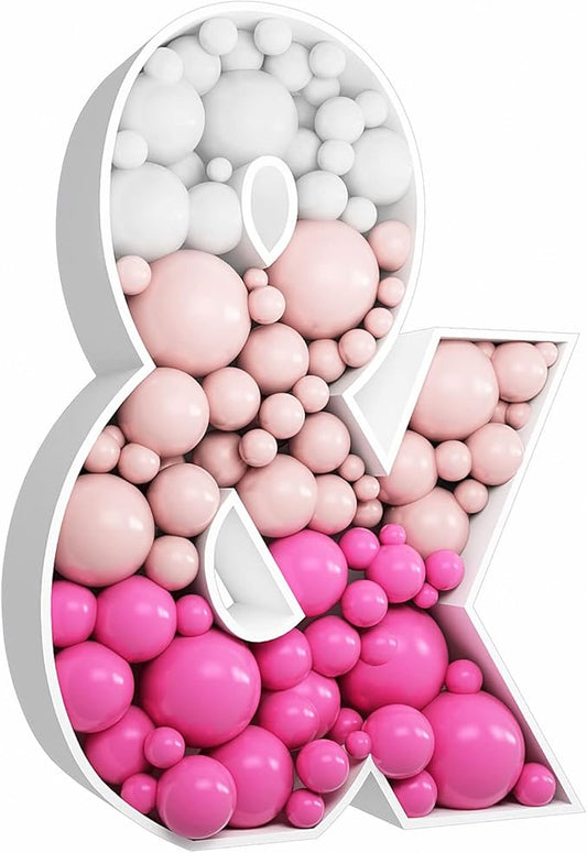 3FT Tall Mosaic Balloon Frame Letters Big Marquee Light Up Letters DIY Kit for Birthday Party Wedding Backdrop Decor Sign & Pre-Cut Foam Board