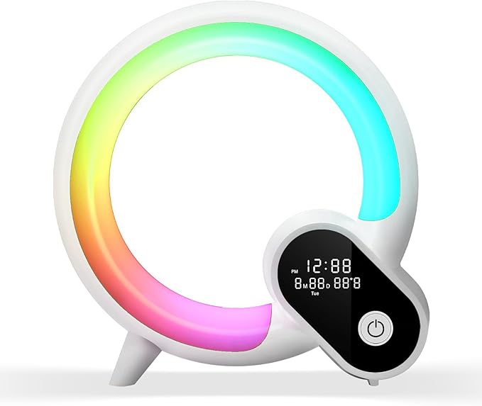 Sunrise Alarm Clock Wake Up Light - Smart Lights Sound Machine with Sunrise Simulation, App Control, Bluetooth Speaker, Music Sleep Atmosphere Lamp for Kids, Heavy Sleepers