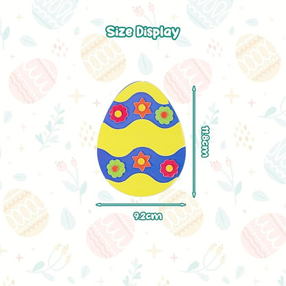 Fennoral 12 Pack Easter Egg Craft Kit for Kids Make You Own Egg Foam Stickers Ornament DIY Easter Arts and Crafts for Easter Art Activites Home School Easter Decoration