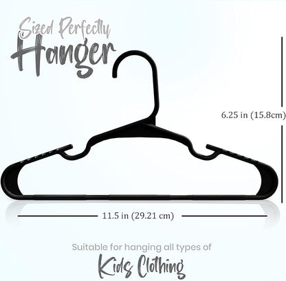 Utopia Home 40 Pack Kids Hangers - 11.5 Inch Plastic Baby Hangers for Closet - Childrens Hanger for Clothes & Infant Hanger for Closet - Ideal for Everyday Standard Use (Black)
