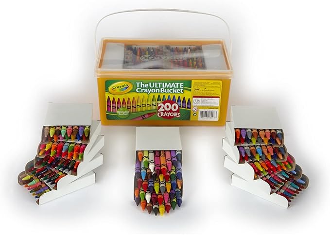 Crayola Ultimate Crayon Bucket, 200 Crayons, Duplicates of Favorite Colors, Gift for Kids
