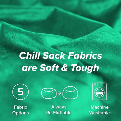 Chill Sack Bean Bag Chair - 5' Giant Memory Foam Lounge Chair with Soft Microfiber Cover – Cozy Furniture for Living Room, Dorm, & Kids' Rooms – Comfortable 5 Ft, Microsuede Lounge Sofa, Tide Pool