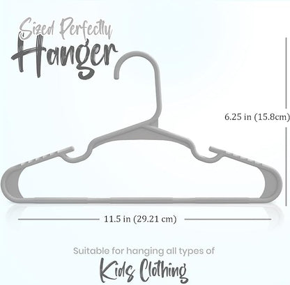Utopia Home 40 Pack Kids Hangers - 11.5 Inch Plastic Baby Hangers for Closet - Childrens Hanger for Clothes & Infant Hanger for Closet - Ideal for Everyday Standard Use (Gray)