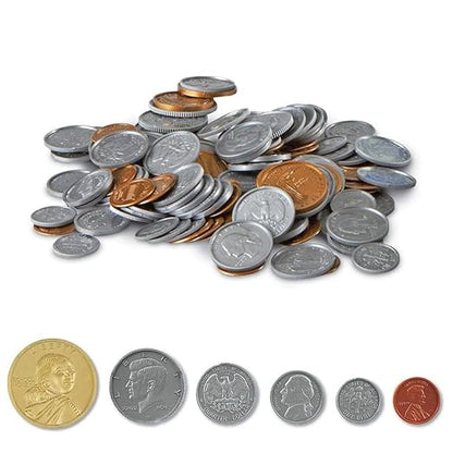 hand2mind Fake Money Coin Classroom Set, Detailed Fake Coins, Prop Money, Toy Money, Play Money for Kids, Realistic Money, Pretend Money for Kids Learning, Play Money Set, Plastic Coins (Set of 768)
