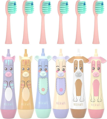 NELL&WELL 6 Pieces Replacement Toothbrush Heads for NW010/NW-006/NW-007 Sonic Electric Toothbrush (Pink)