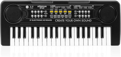 Raimy Piano Keyboard for Kids, 37 Keys Portable Keyboard Piano Early Learning Educational Electronic Musical Instrument Toys Gifts for 3 4 5 6 7 8 9 Year Old Boys and Girls (Black)